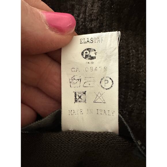 TWIN-SET Ruffle Front Large Buttons Angora Long Cardigan Dark Fairy Whimsigoth M - Picture 7 of 7